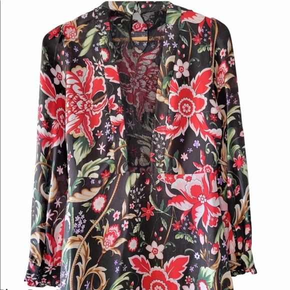 Zara Multicolor Floral Print Long Sleeve Dress Size Medium, but fits like Sm - Picture 14 of 17
